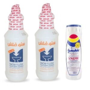 سنو فلاش منظف تواليت 1 لتر x 2 +مسحوق منظف 500 غم سنو