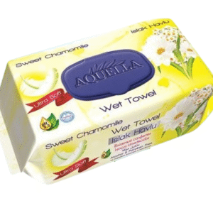 أكويلا مناديل مبللة للأطفال بالكاموميل بغطاء - 100 قطعة
