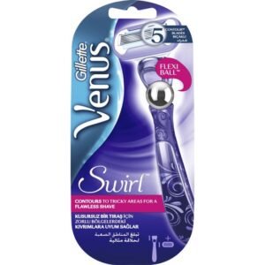 جيليت فينوس ماكينة الحلاقة النسائية ذات المقبض الدائري - مقبض واحد + 1 عبوة