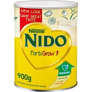 نيدو مسحوق حليب كامل الدسم مدعم في علبة 900 غم