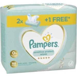 مناديل بامبرز المبللة للبشرة الحساسة ، 2 + 1 ، 168 قطعة