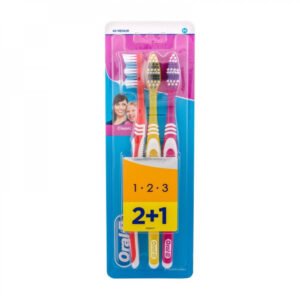 اورال-بي 1.2.3 فرشاة اسنان متوسطة 2 + 1 مجانا