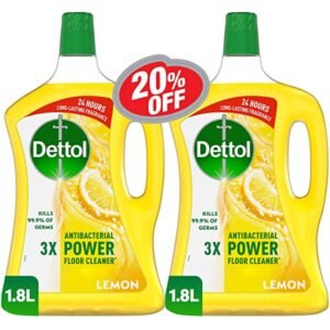 ديتول منظف أرضيات قوي مضاد للبكتيريا برائحة الليمون 1.8 لتر + 1 مجانًا