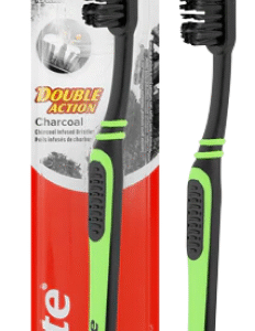 فرشاة أسنان متوسطة الصلابة برتقالية سوداء كولجيت مزدوجة أكشن