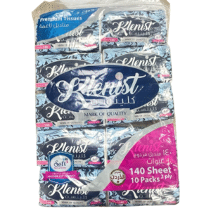 كلينست مناديل نايلون عبوة 140 منديل طبقتين (10 قطع)