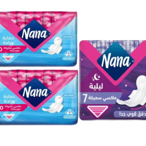 فوط نانا النسائية ماكسي سميكة عادية 10 فوط 2 قطعة + فوط نانا النسائية ماكسي سميكة ليلية 7 فوط