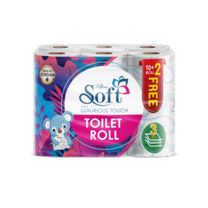 ورق تواليت ناعم (10 + 2) لفات 3 طبقات 150 ورقة