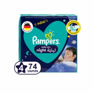 بامبرز حفاضات بيبي دراي ليلاً مقاس 4 10-15 كجم 74 حفاضة