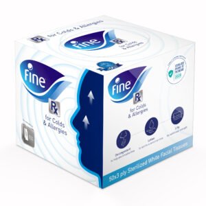 فاين مناديل الوجه المعقمة لعلاج الأنفلونزا والحساسية  عبوة واحدة   50  × 3 طبقات