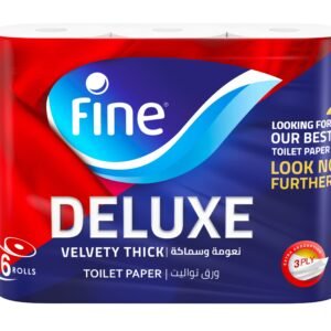 ورق تواليت فاين ديلوكس مخملي سميك 6 لفات