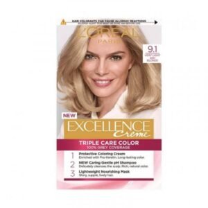 لوريال باريس إكسيلنس صبغة شعر بتركيبة كريمية9.1 أشقر رمادي فاتح جداً