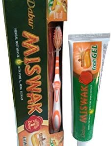 دابر معجون أسنان مسواك عشبي مع فرشاة أسنان خالية من خلاصة الأراك النقي 150 غم