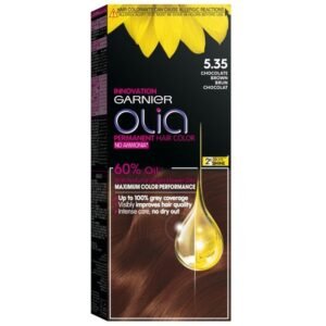 اوليا صبغة شعر دائمة خالية من الأمونيا مع زيوت 60٪ ، 5.35 بني شوكولاتة
